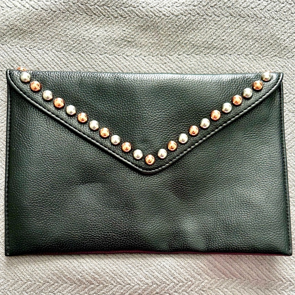 B-Low the Belt Black Studded Clutch